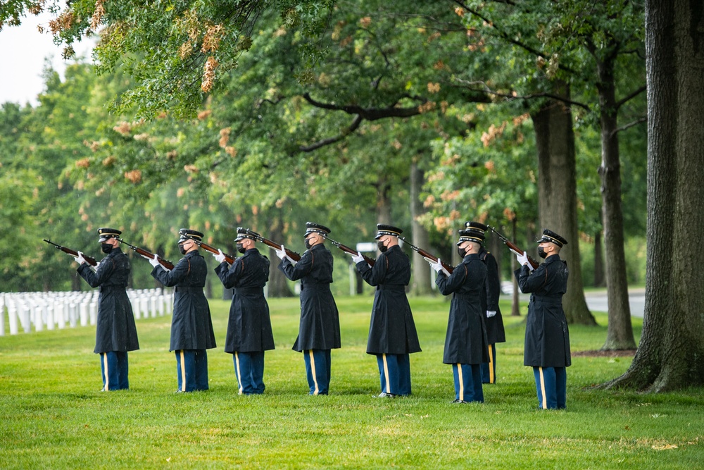 Military Funeral Honors are Conducted for U.S. Army Master Sgt. Gable Gifford in Section 55