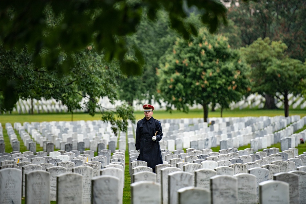 Military Funeral Honors are Conducted for U.S. Army Master Sgt. Gable Gifford in Section 55