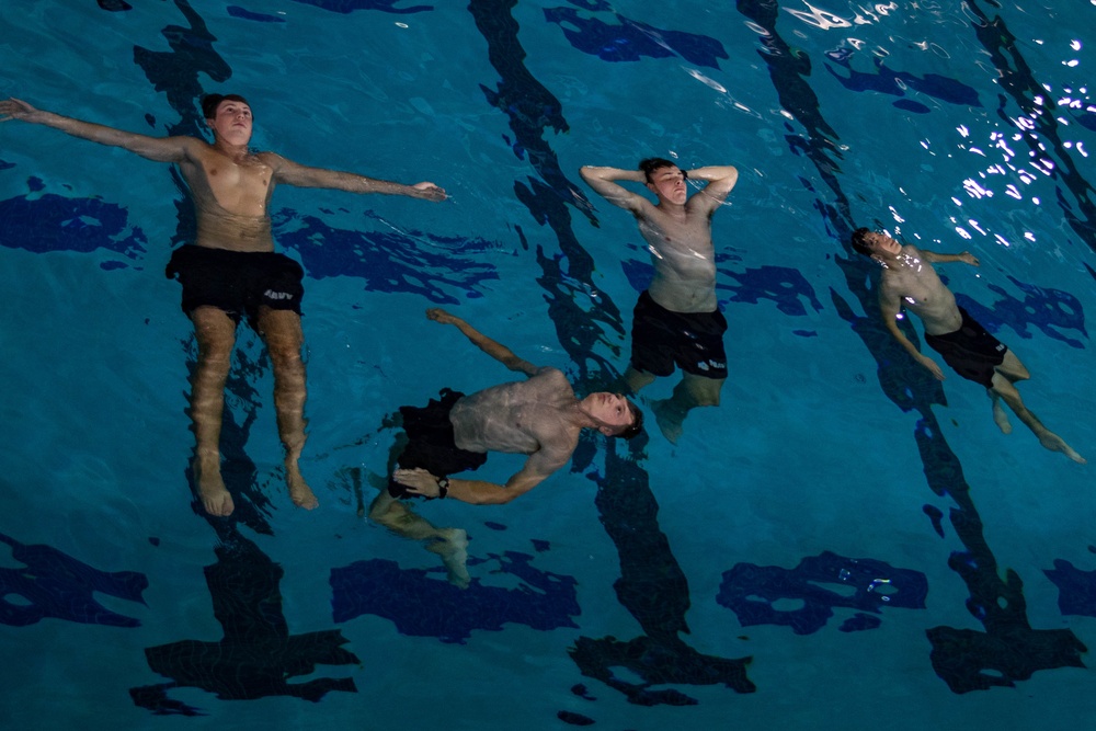 NROTC Midshipmen Complete Second-Class Swim Qualification