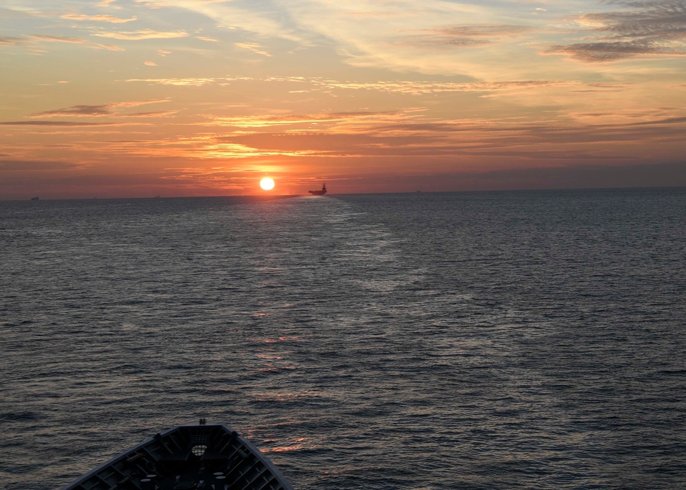 CTF 70 Sunset CVN 76 Strait of Malacca June 18, 2021