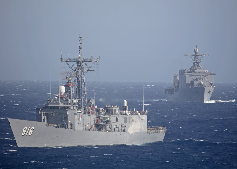 USS San Antonio Passing Exercise