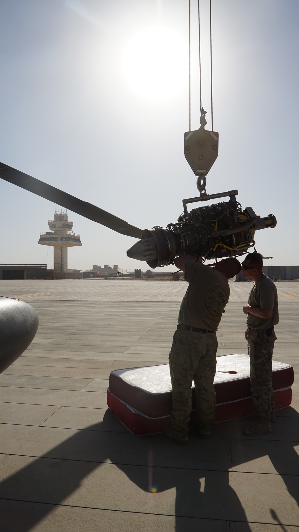 Task Force Phoenix Soldiers swap out UH-60 Black Hawk helicopter engine