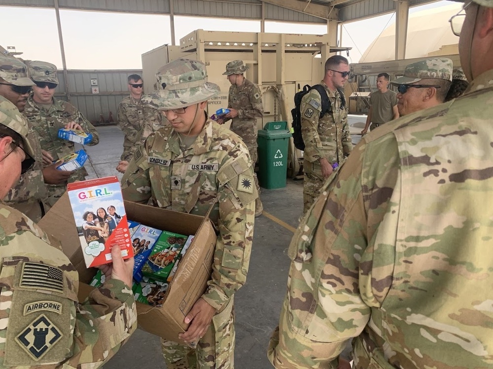 Task Force Phoenix Soldiers receive Girl Scout Cookies from home