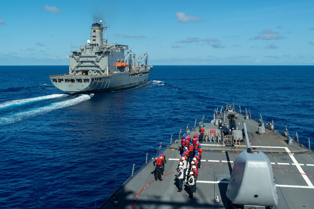 USS O’Kane conducts replenishment-at-sea with USNS Guadalupe