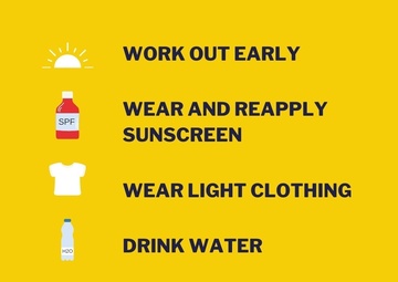 Exercise safely outdoors during summer months