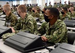 U.S. Navy midshipman candidates participate in New Student Indoctrination