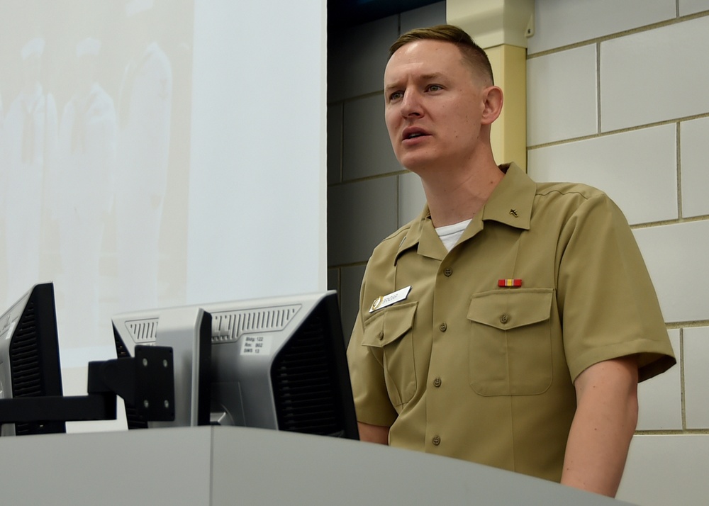 U.S. Navy midshipman candidates participate in New Student Indoctrination