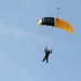 Parachutist on Army Golden Knights makes jump