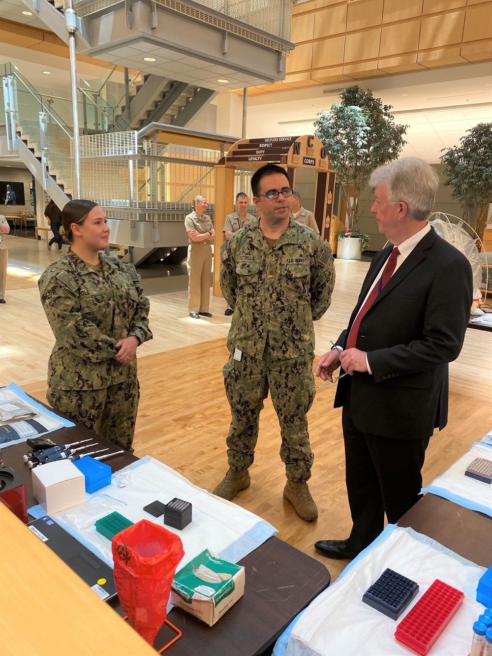 Richard Voigt, comptroller and deputy chief for resources and requirements, Bureau of Medicine and Surgery visits NMRC