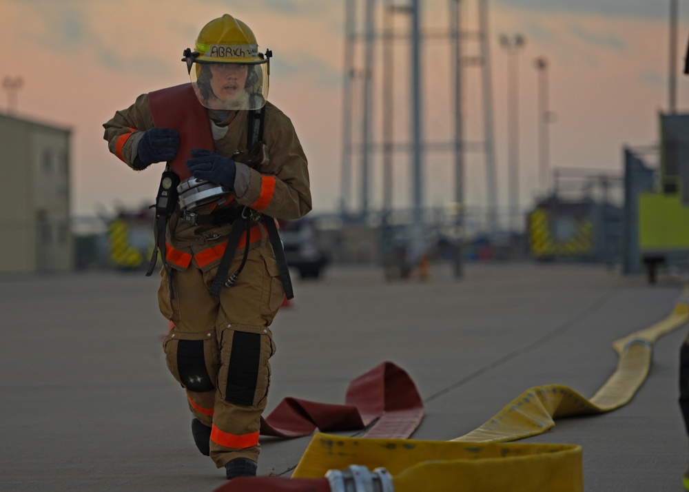 Fire academy students train strength, endurance with hose pulls