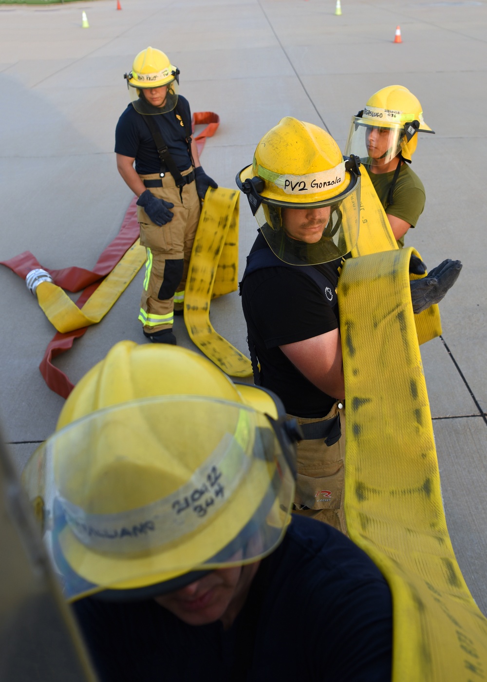 Fire academy students train strength, endurance with hose pulls