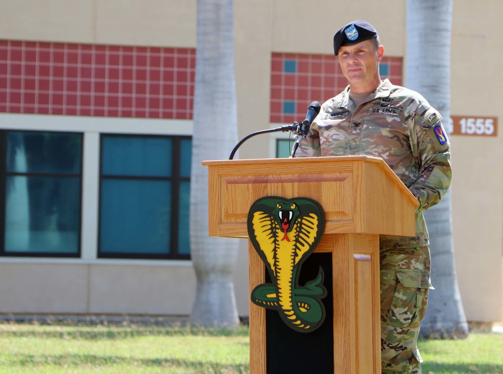 Support Battalion, 196th Infantry Brigade holds a Change of Command Ceremony