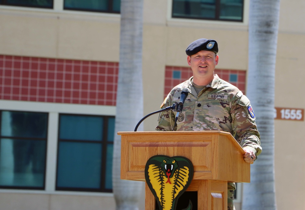 Support Battalion, 196th Infantry Brigade holds a Change of Command Ceremony