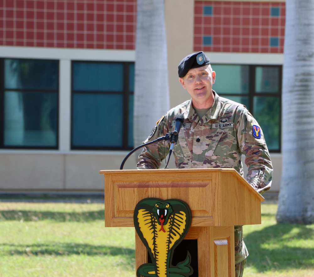 Support Battalion, 196th Infantry Brigade holds a Change of Command Ceremony