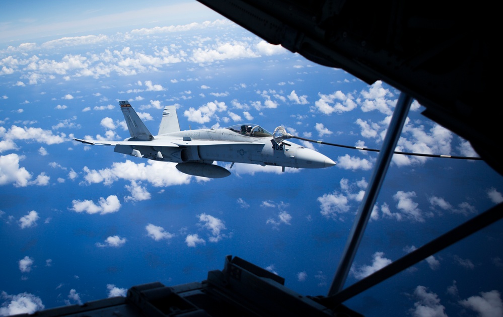 VMFA-323 and VMGR-352 Conduct Refueling Operations