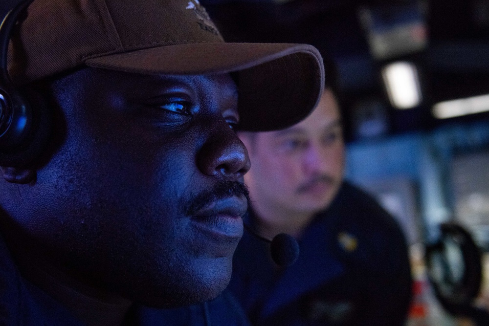 USS America Sailors Monitor Air Traffic