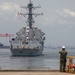 USS Mustin Departs From Yokosuka