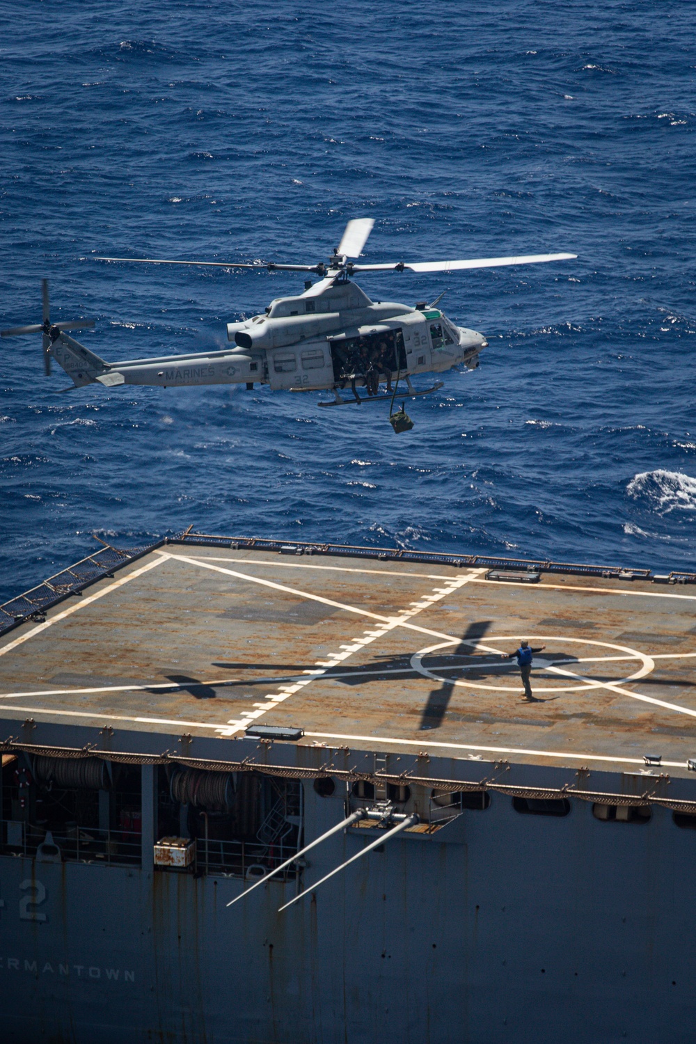 U.S. Marines conduct a Maritime Interdiction Operation training exercise aboard USS Germantown