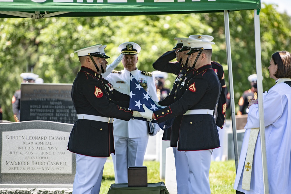 Military Funeral Honors are Conducted for U.S. Marine Corps 1st Lt. John Warner in Section 4