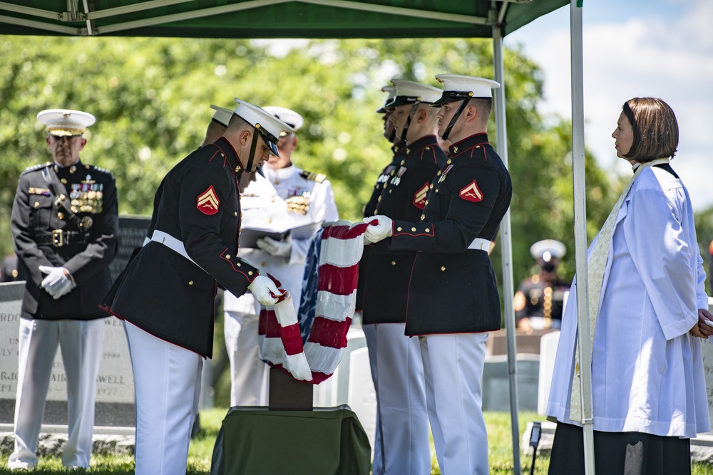 Military Funeral Honors are Conducted for U.S. Marine Corps 1st Lt. John Warner in Section 4