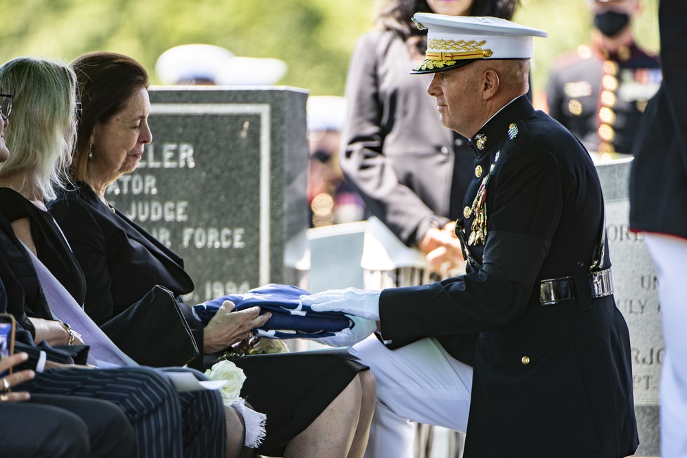 Military Funeral Honors are Conducted for U.S. Marine Corps 1st Lt. John Warner in Section 4