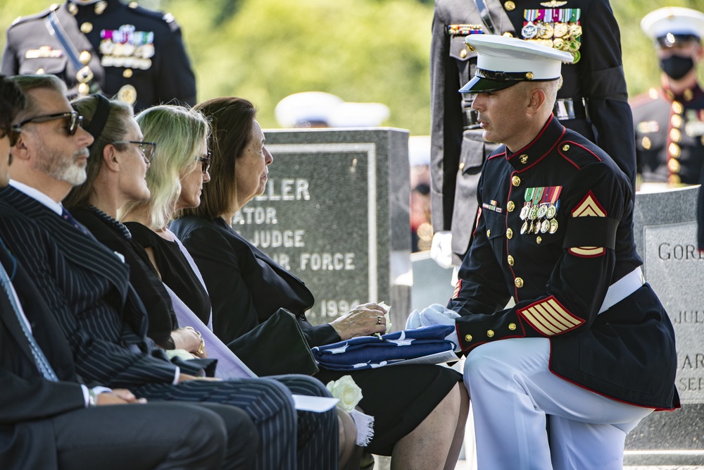 Military Funeral Honors are Conducted for U.S. Marine Corps 1st Lt. John Warner in Section 4