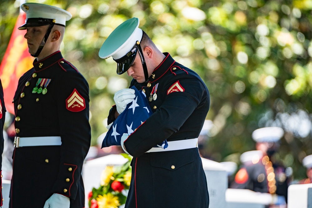 Military Funeral Honors are Conducted for U.S. Marine Corps 1st Lt. John Warner in Section 4