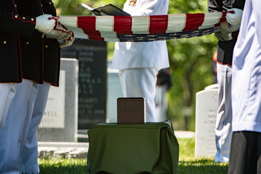 Military Funeral Honors are Conducted for U.S. Marine Corps 1st Lt. John Warner in Section 4