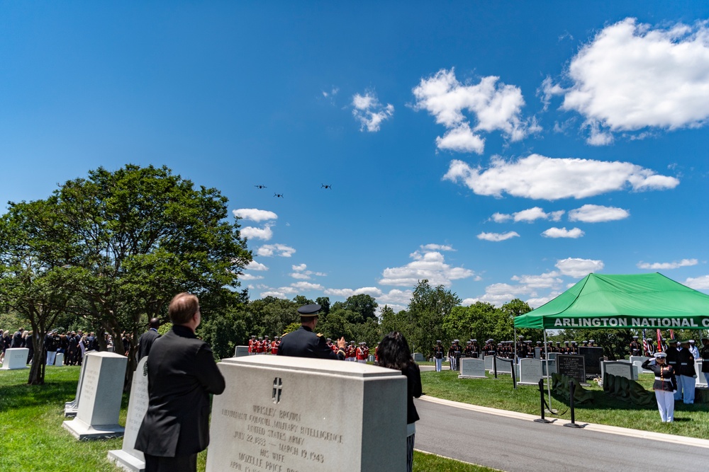 Military Funeral Honors are Conducted for U.S. Marine Corps 1st Lt. John Warner in Section 4