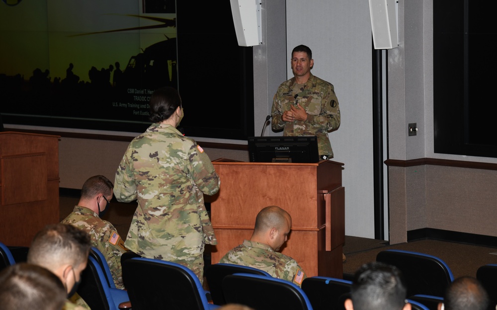 TRADOC CSM Conducts Town Hall at Fort Rucker