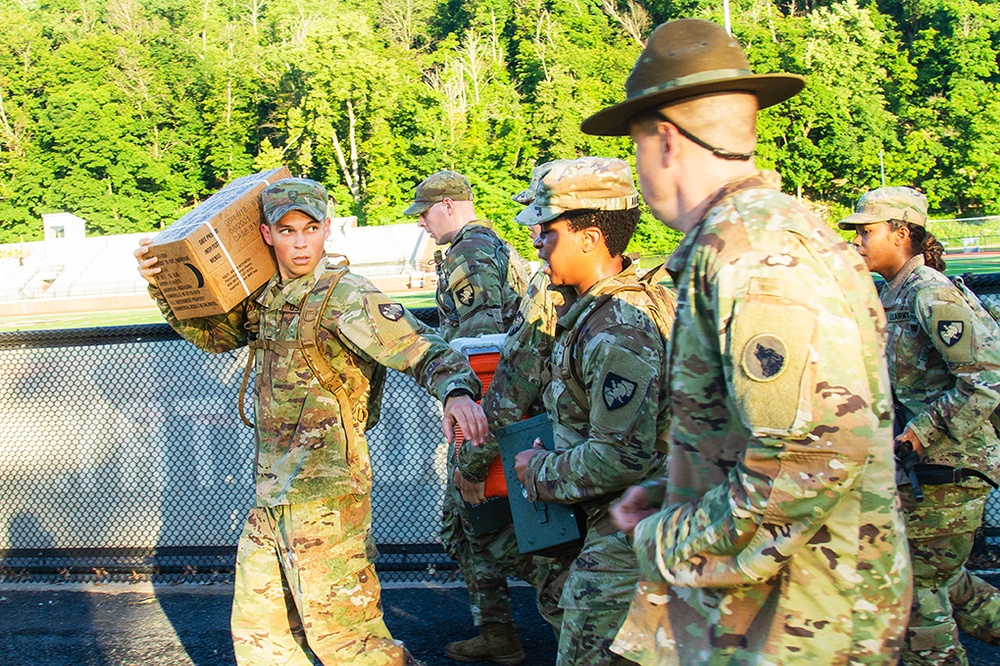 Cadet cadre learn value of teamwork during First 100 Yards demo