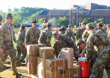 Cadet cadre learn value of teamwork during First 100 Yards demo