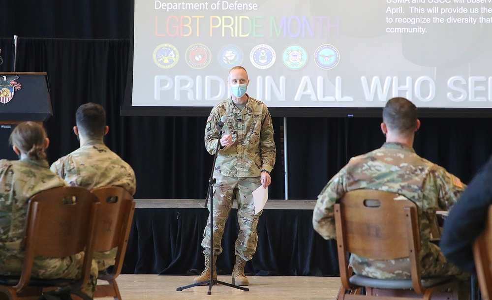 LGBT community members speak about their experiences during West Point’s recent Pride Month observance