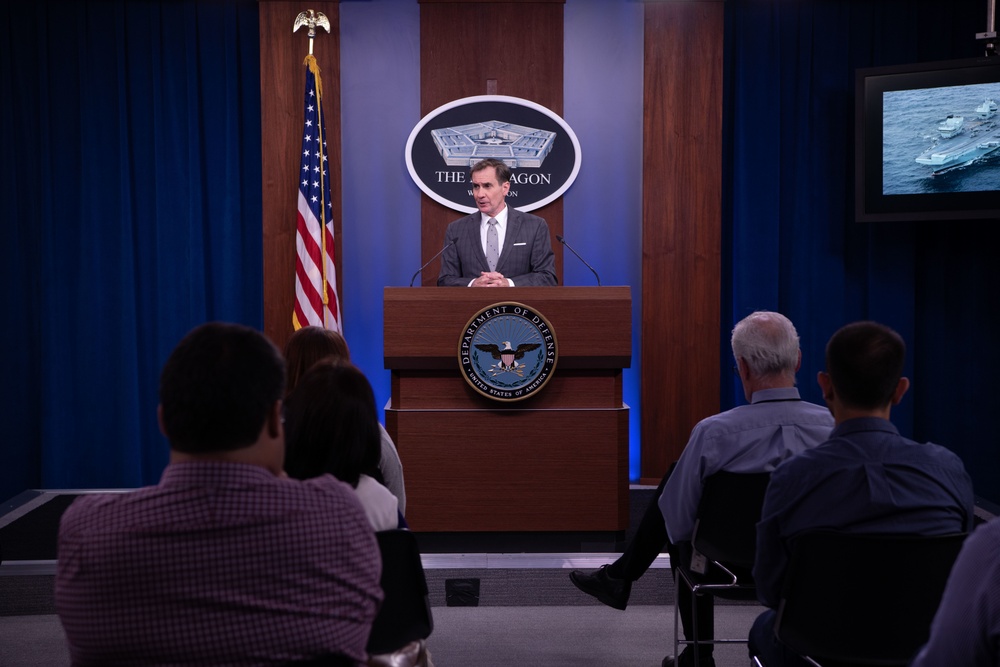 Pentagon Press Secretary John F. Kirby briefs press
