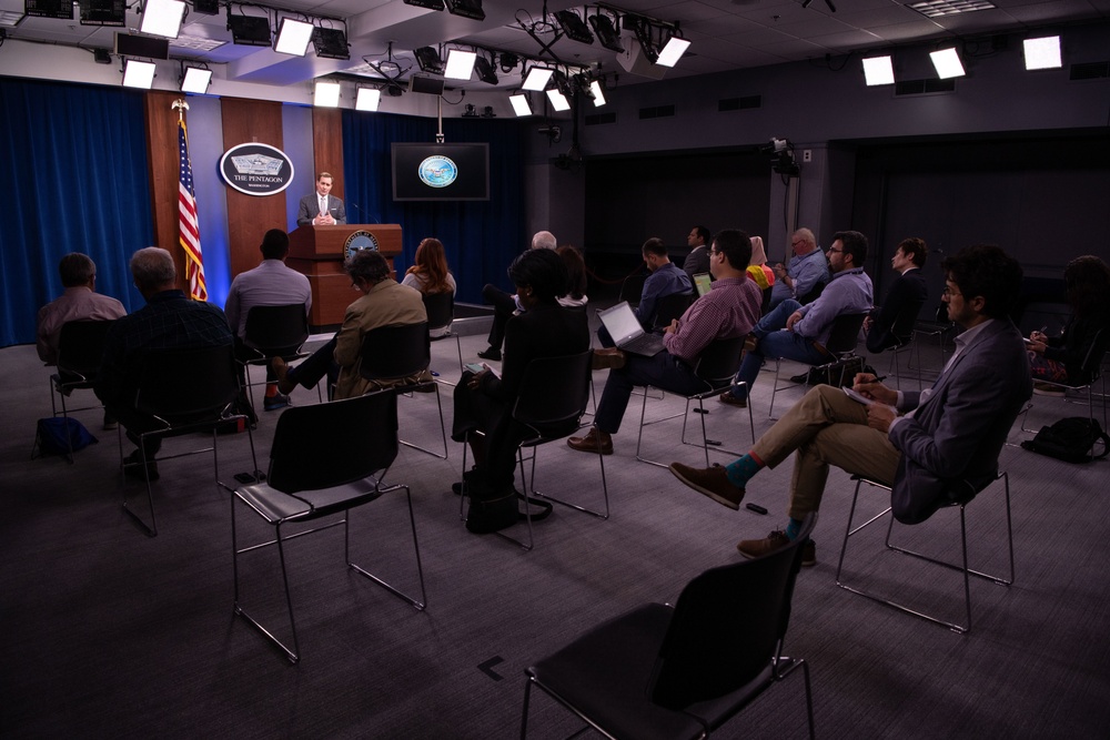 Pentagon Press Secretary John F. Kirby briefs press