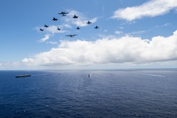 USS Vinson, USS Dewey, USS Seawolf, VMFA 323, VMGR 352 Formation Sail