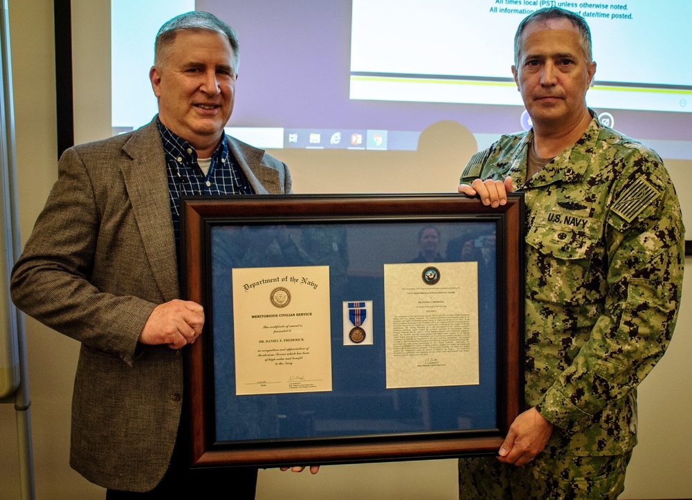 Navy Meritorious Civilian Service Award presented