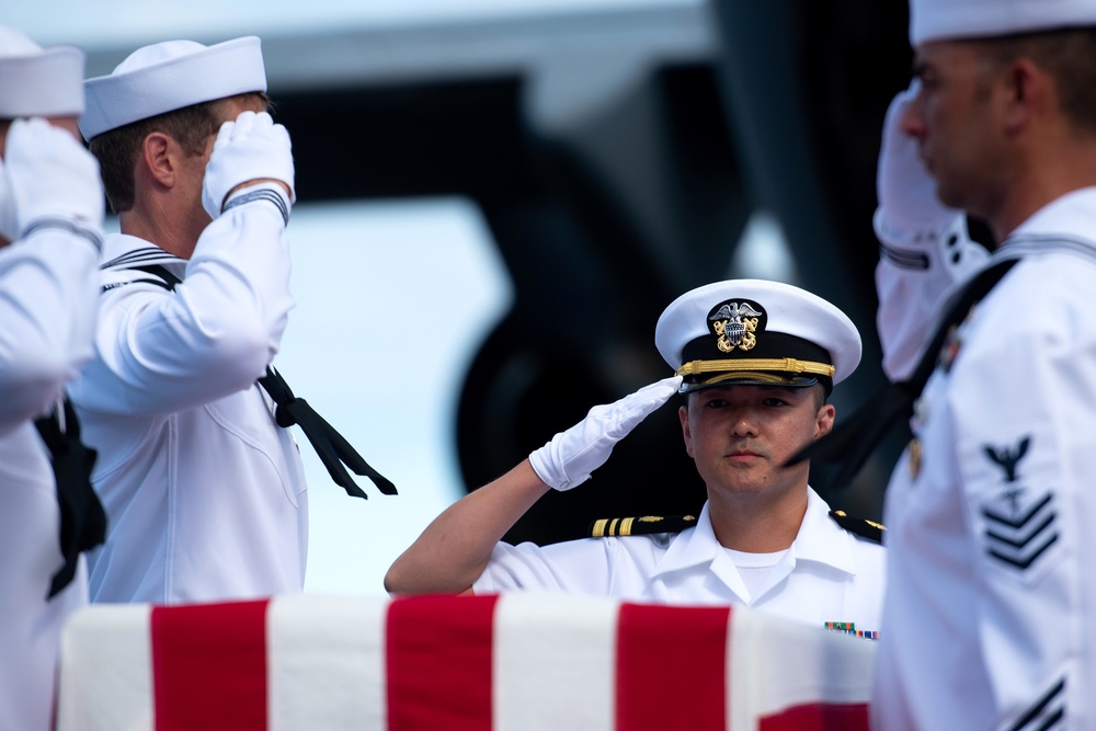 USS Oklahoma honorable carry ceremony