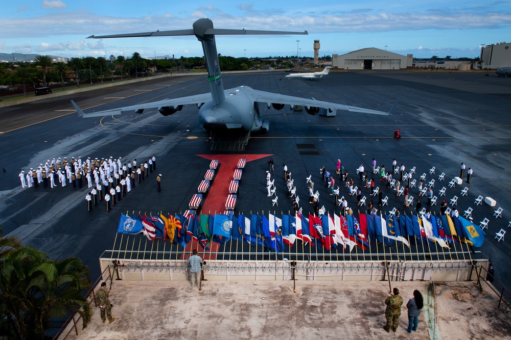 USS Oklahoma honorable carry ceremony