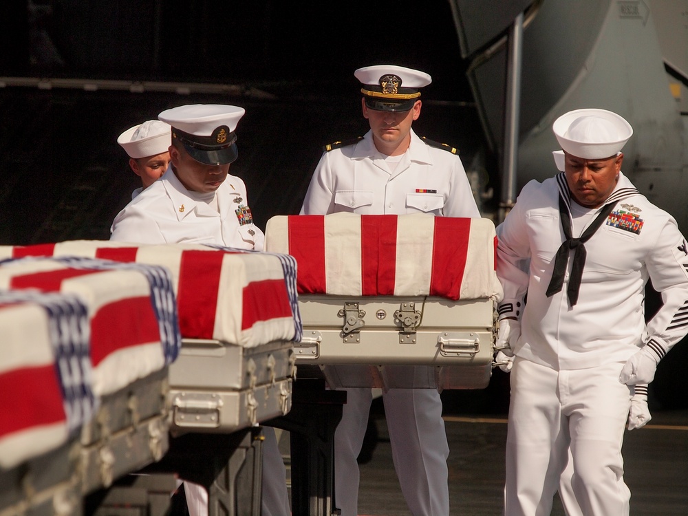 USS Oklahoma Honorable Carry Ceremony