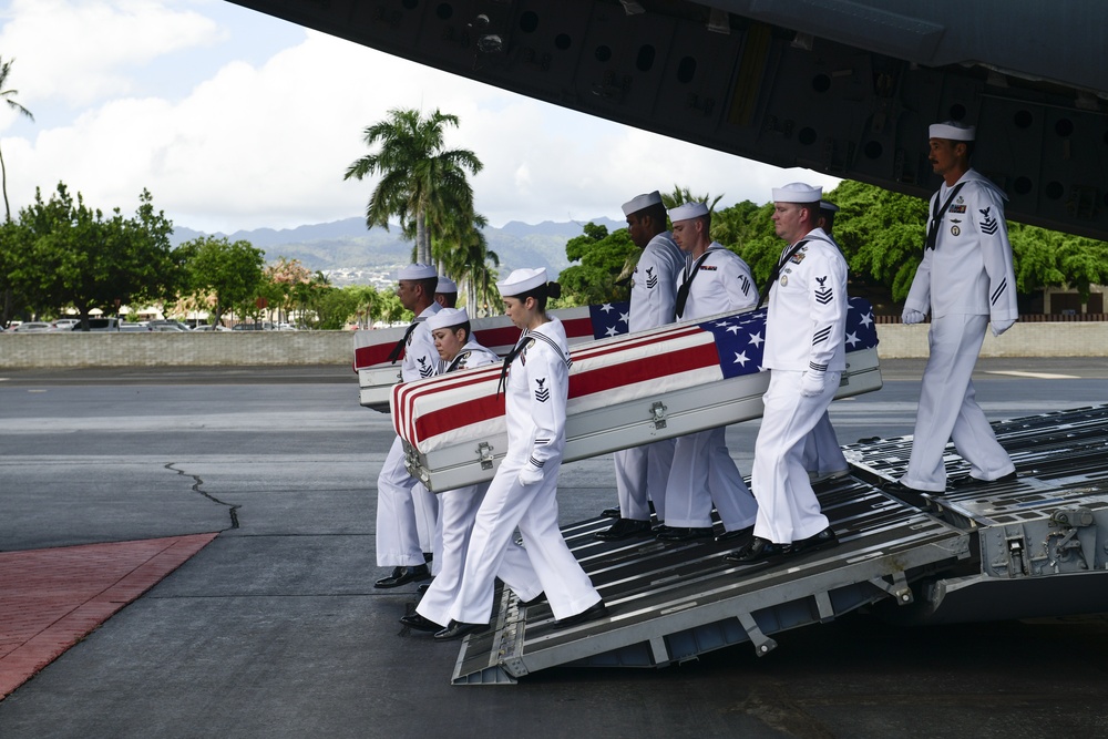 USS Oklahoma Honorable Carry Ceremony