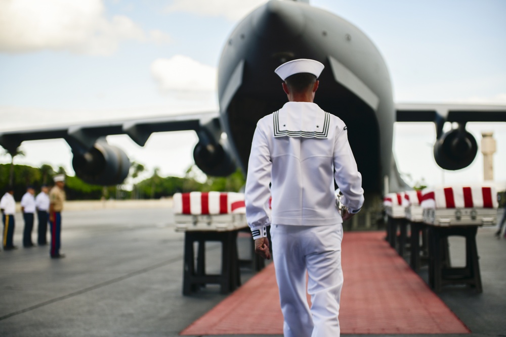 USS Oklahoma Honorable Carry Ceremony