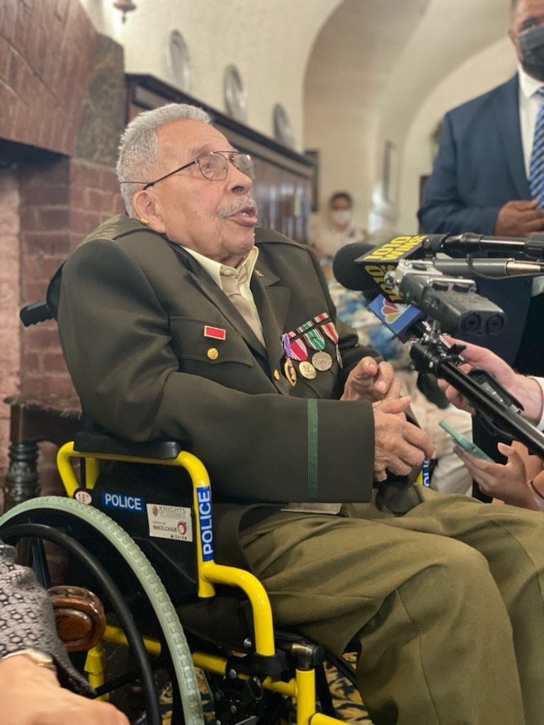 U.S. ARMY AWARDS PURPLE HEART TO 99-YEAR-OLD WORLD WAR II VETERAN AT FORT HAMILTON