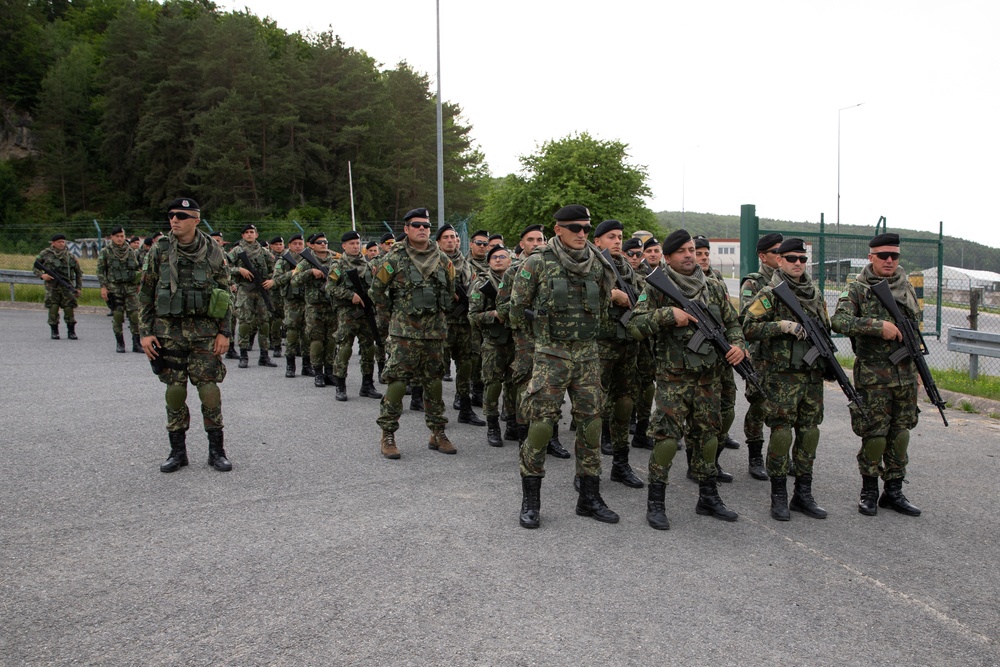 Elements of Kosovo Force 29 Form Up at Camp Albertshof, Germany