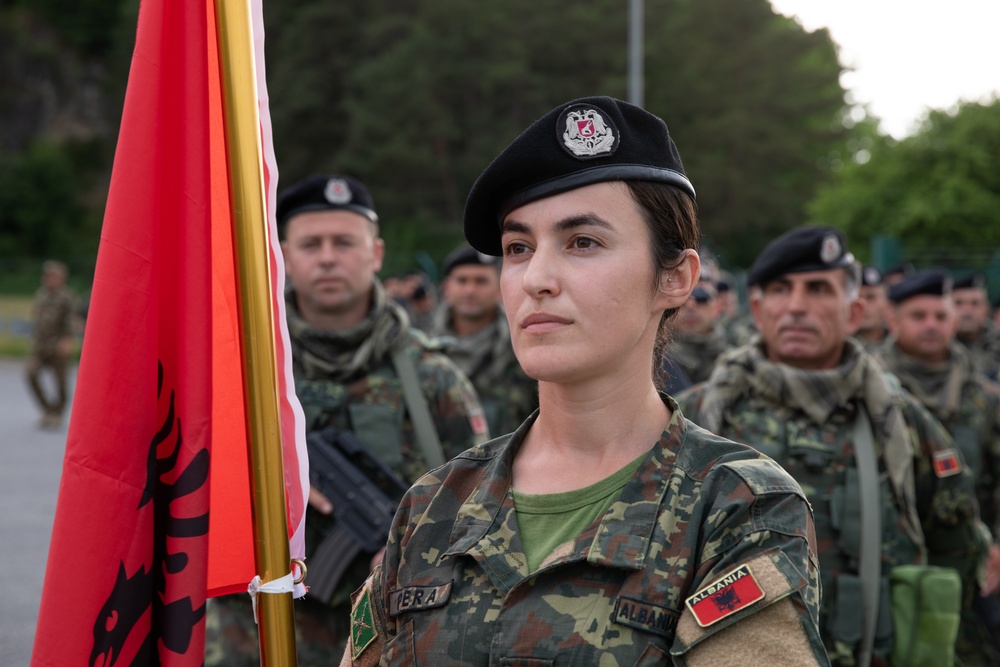 Elements of Kosovo Force 29 Form Up at Camp Albertshof, Germany