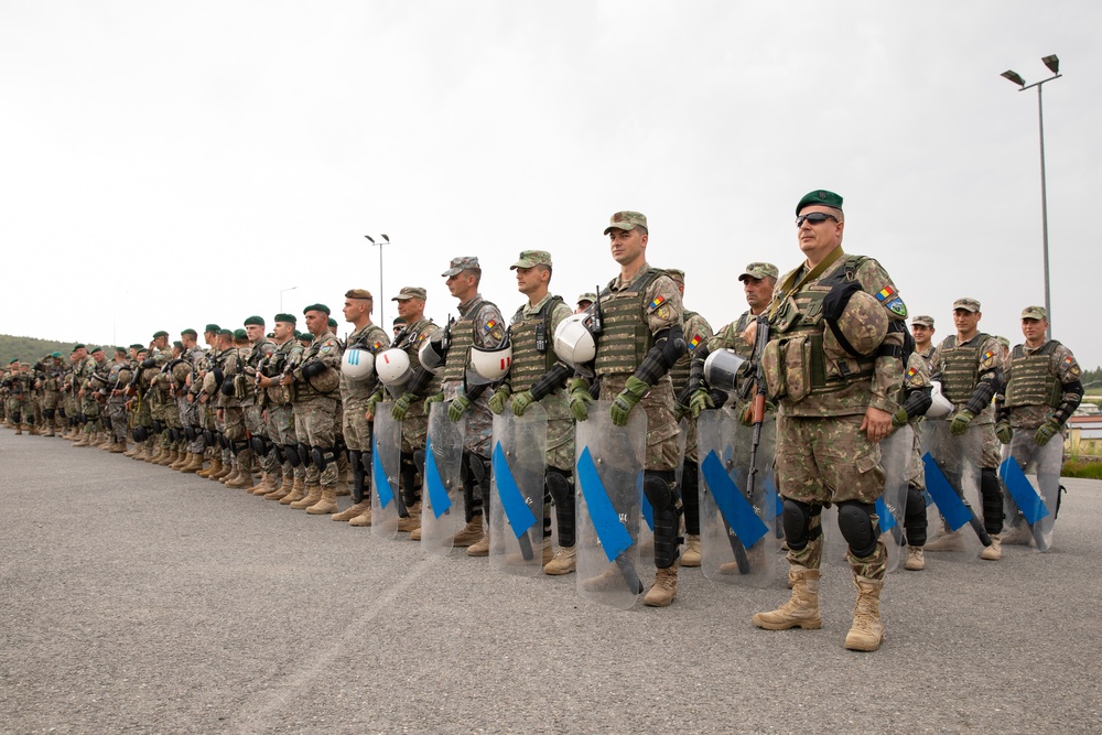 Elements of Kosovo Force 29 Form Up at Camp Albertshof, Germany