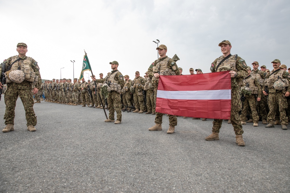 Elements of Kosovo Force 29 Form Up at Camp Albertshof, Germany