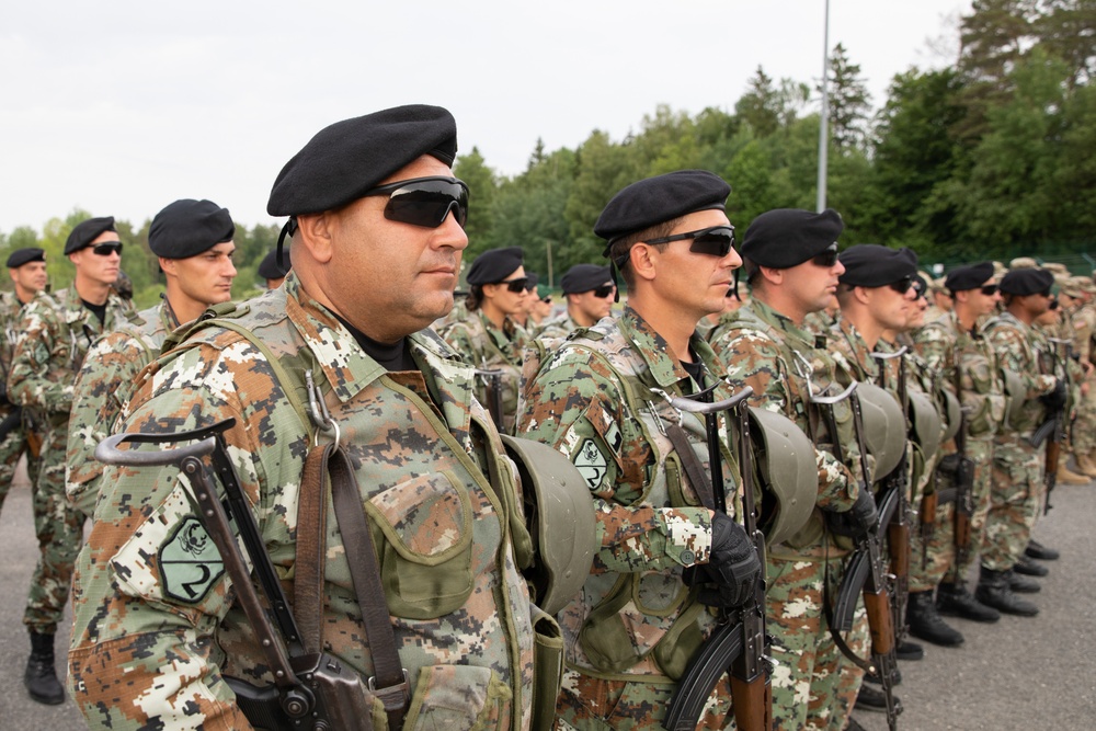 Elements of Kosovo Force 29 Form Up at Camp Albertshof, Germany