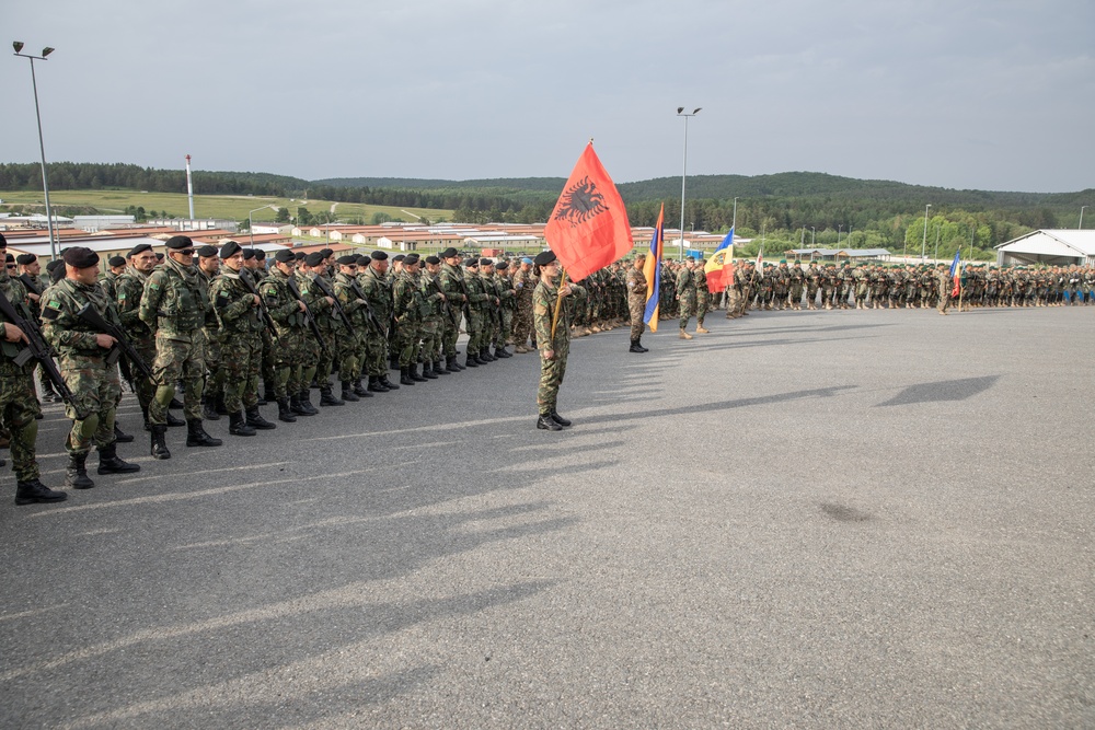 Elements of Kosovo Force 29 Form Up at Camp Albertshof, Germany