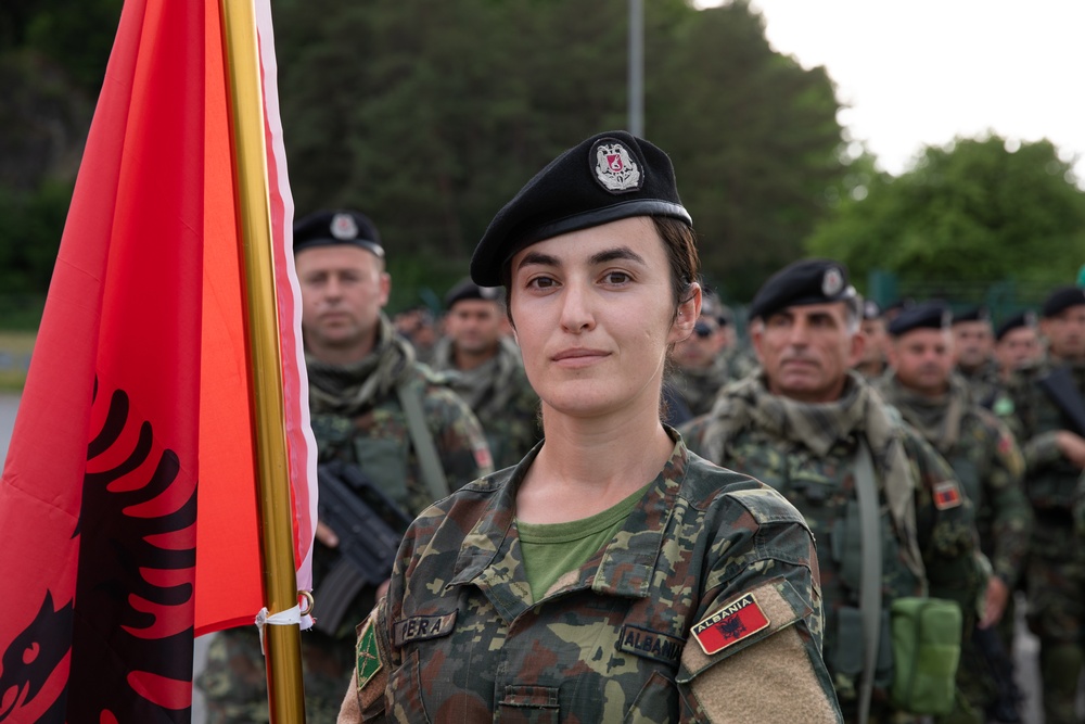 Elements of Kosovo Force 29 Form Up at Camp Albertshof, Germany